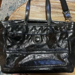 Black coach laptop bag.